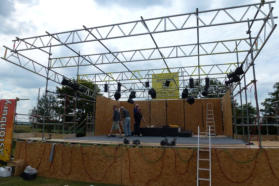 The stage on Friday morning - before the roof and equipment was installed