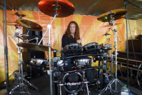 Aston Abbotts professional drummer Ian Roberts with his amazing V-Drums