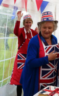Sally Palmer and one of her helpers, April Curnow